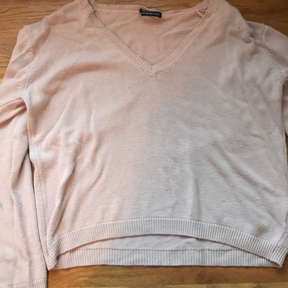 Pink vneck sweater